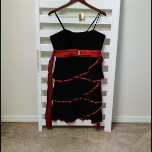 Red and black party dress